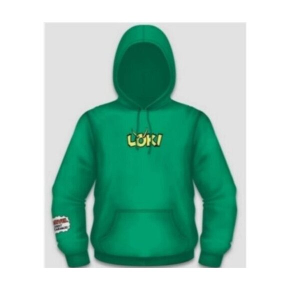 Men's Marvel Loki Pullover Graphic Hoodie Sweatshirt - Green  Small NWT - Picture 1 of 11